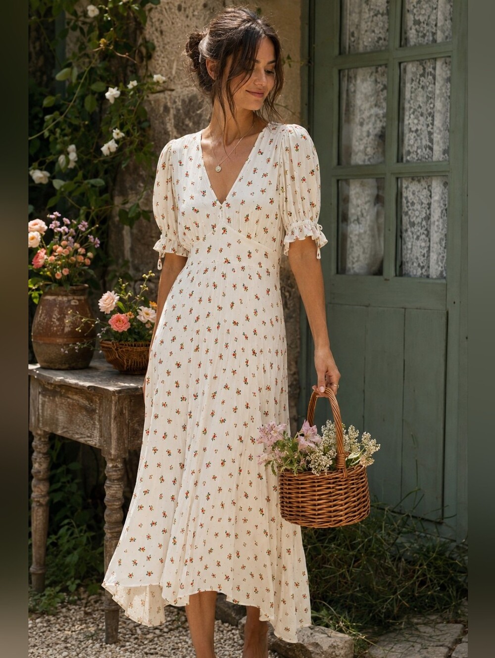 Faithfull The Brand Floral Midi Dress – Size US 6 (Medium)